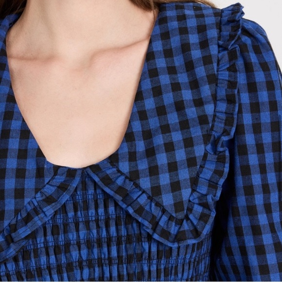 OPT Kobo Dress In Blue Gingham - Picture 5 of 8